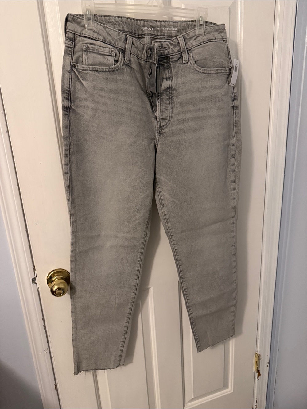 Old Navy Grey OG Straight Button fly Jeans